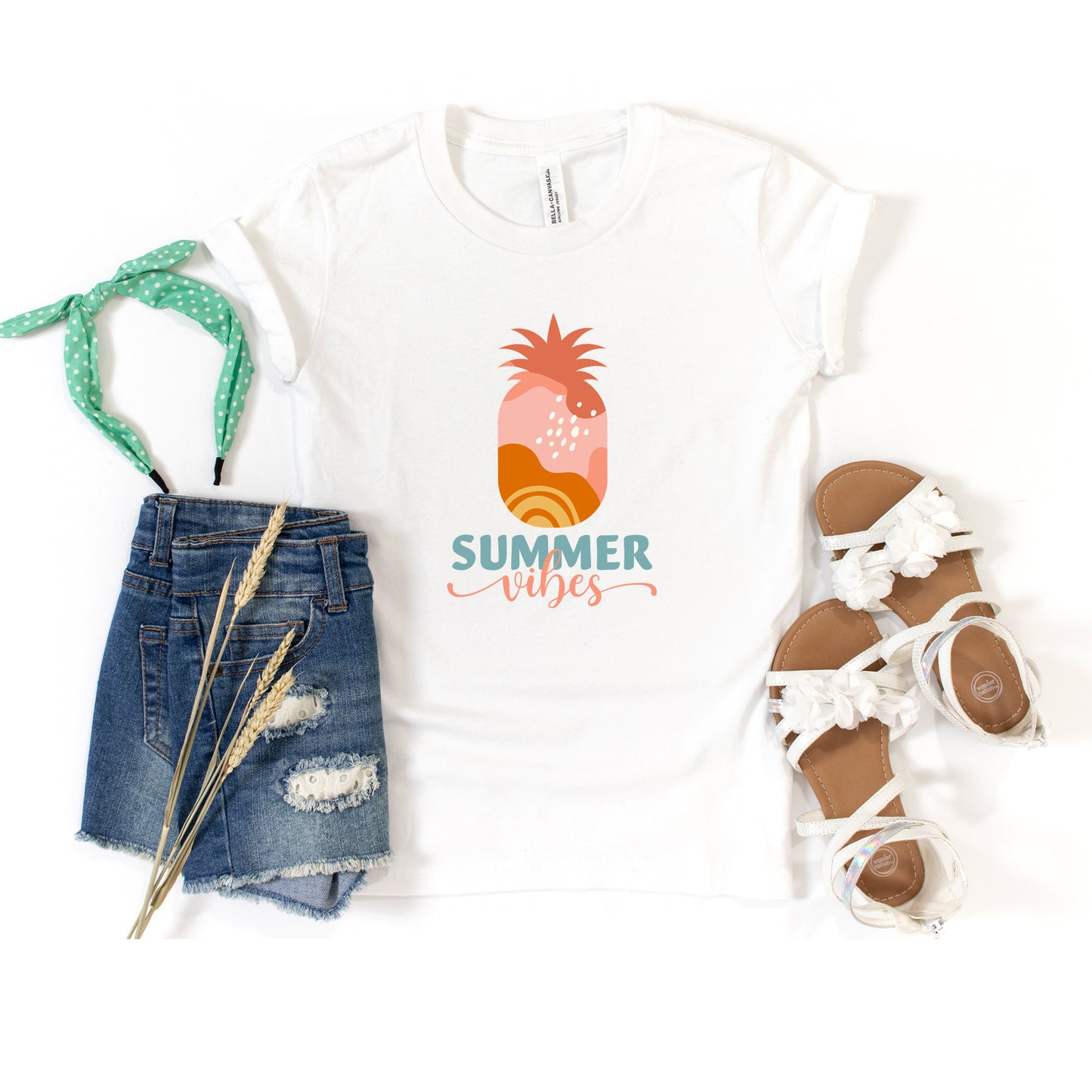Boho Summer Vibes Pineapple | Youth Short Sleeve Crew Neck