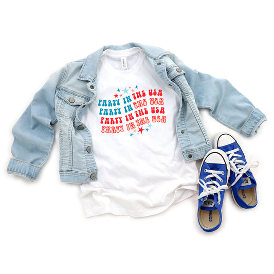 Party In The USA Wavy | Youth Short Sleeve Crew Neck