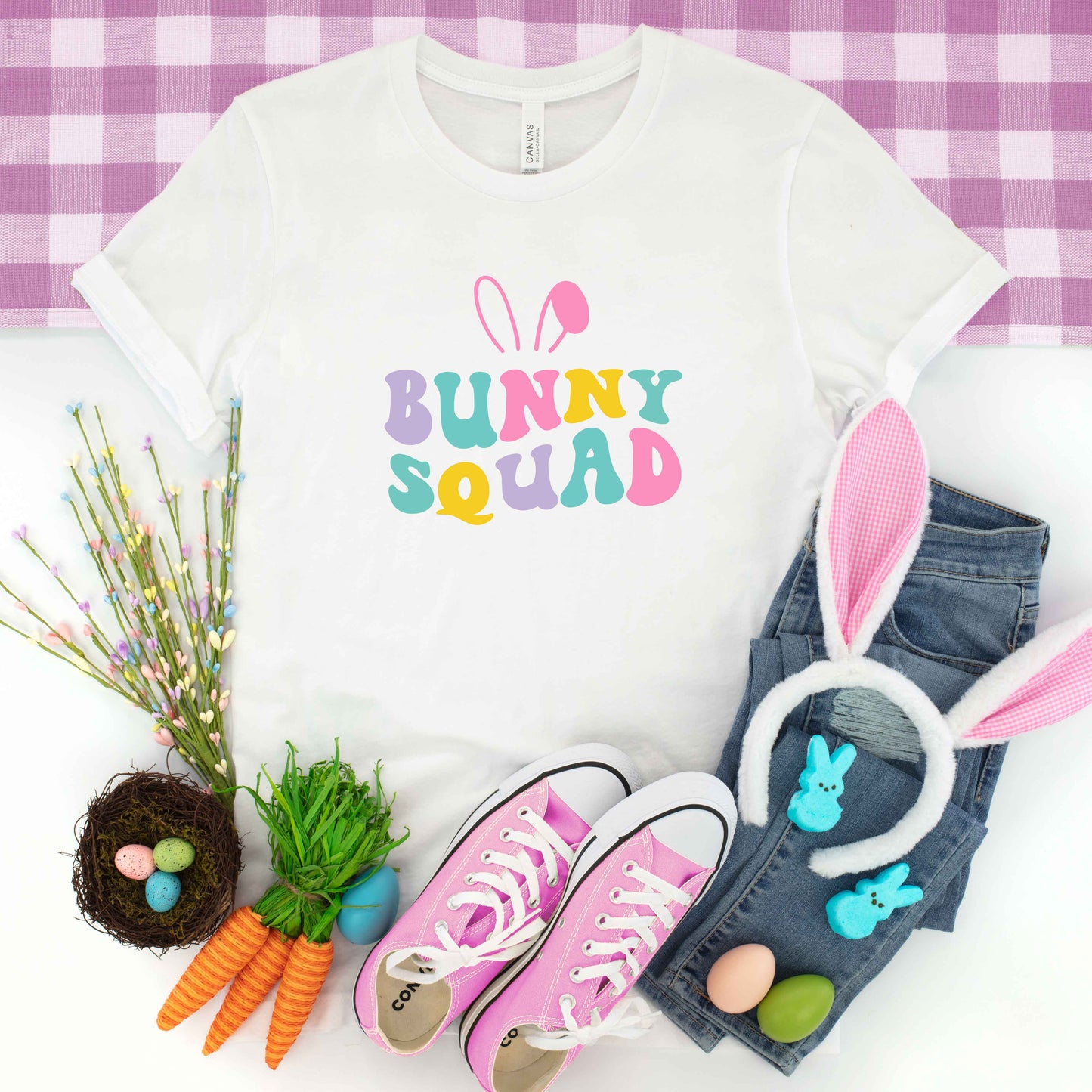 Bunny Squad Colorful | Youth Short Sleeve Crew Neck