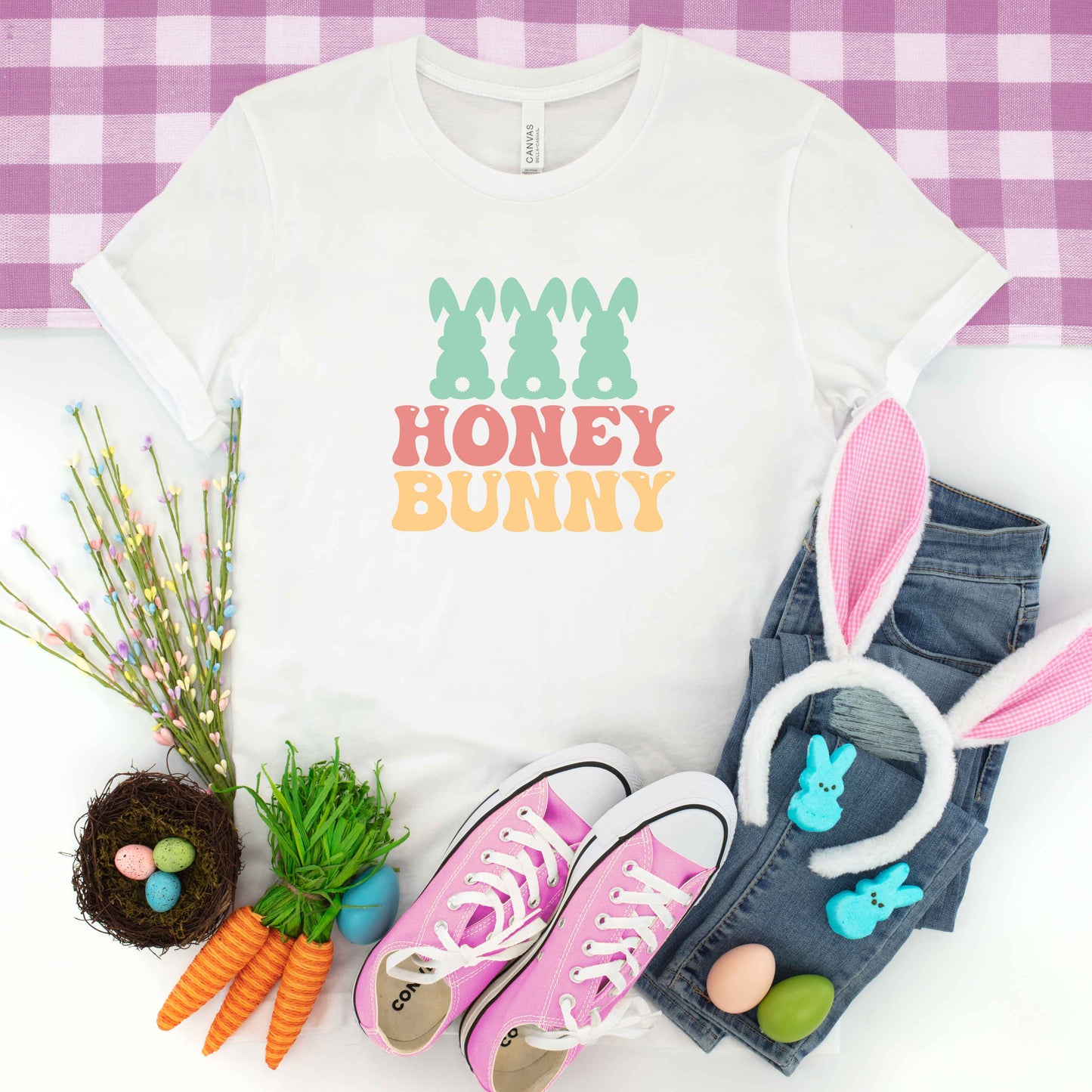 Honey Bunny Bunny Tails | Youth Short Sleeve Crew Neck