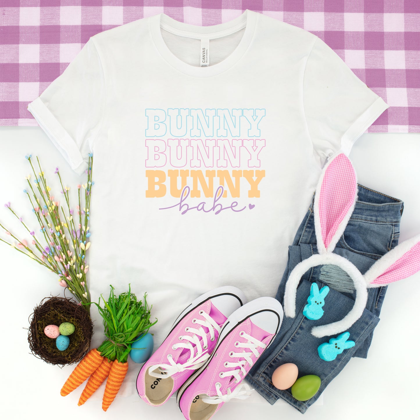 Bunny Babe Cursive | Youth Short Sleeve Crew Neck