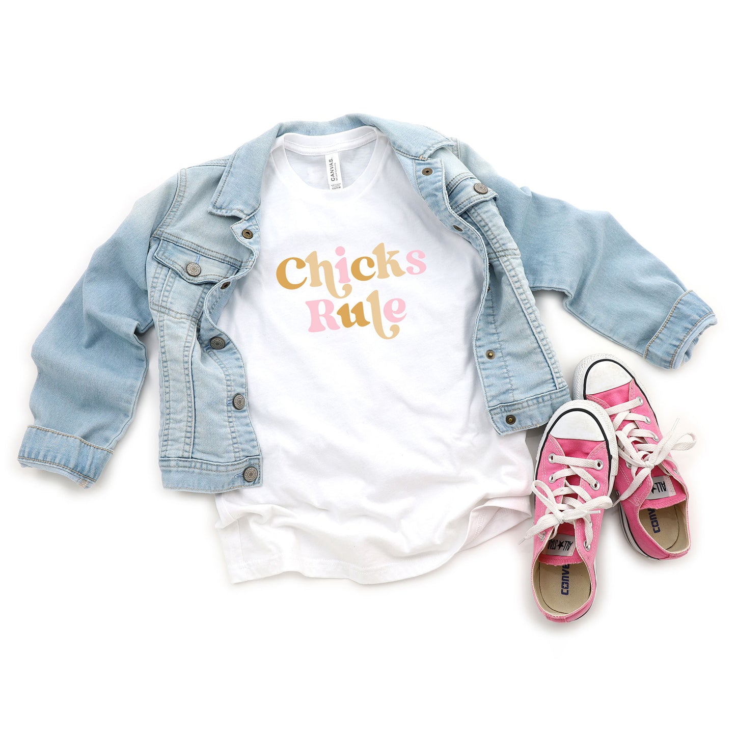 Chicks Rule Colorful | Youth Short Sleeve Crew Neck