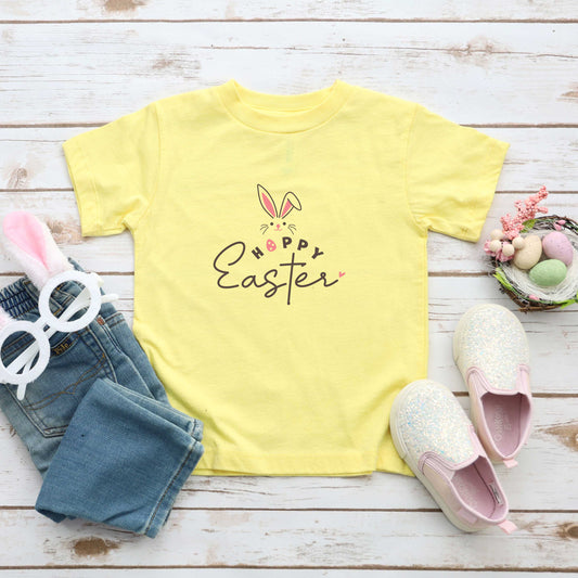 Hoppy Easter Bunny Egg | Toddler Short Sleeve Crew Neck