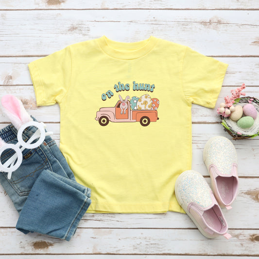 On The Hunt Truck Eggs | Toddler Short Sleeve Crew Neck