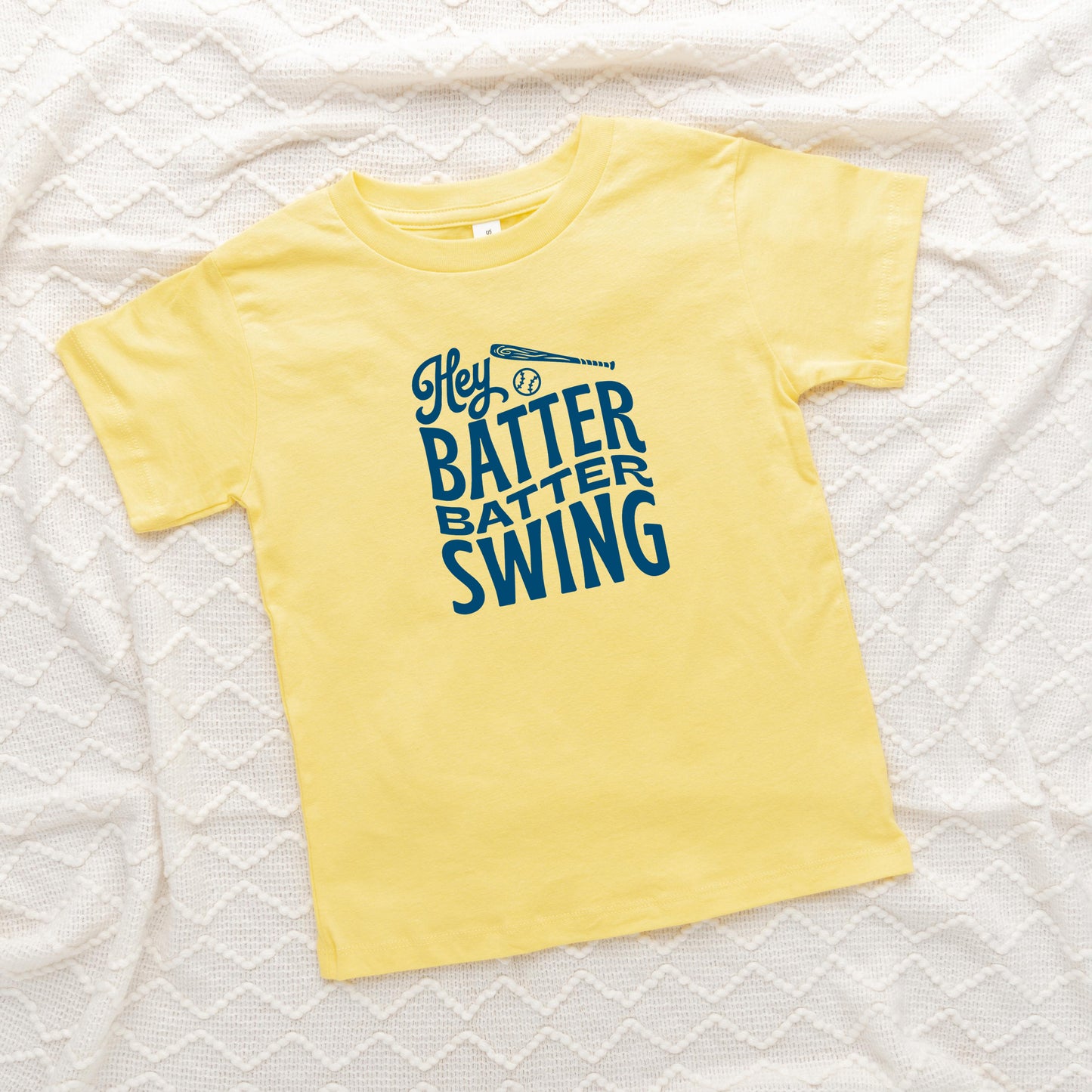 Hey Batter Batter Wavy | Toddler Short Sleeve Crew Neck