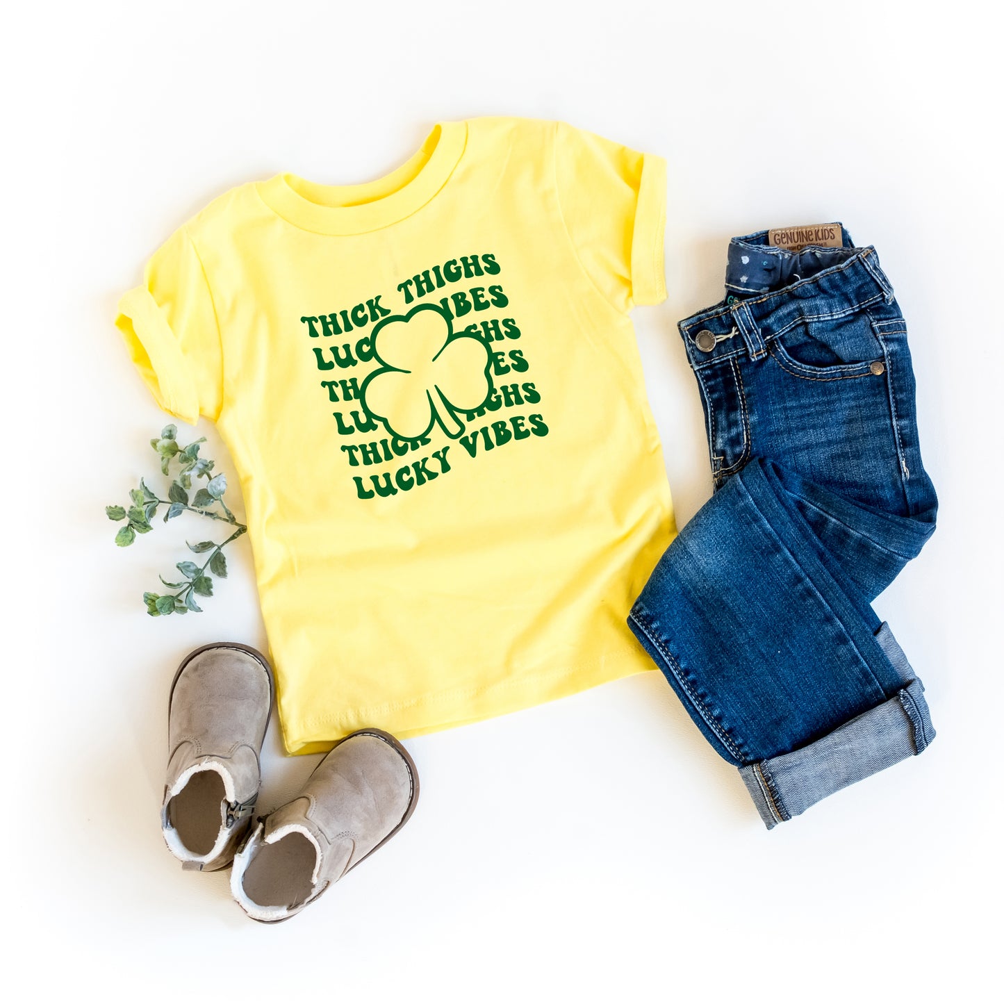 Thick Thighs Lucky Vibes | Toddler Short Sleeve Crew Neck